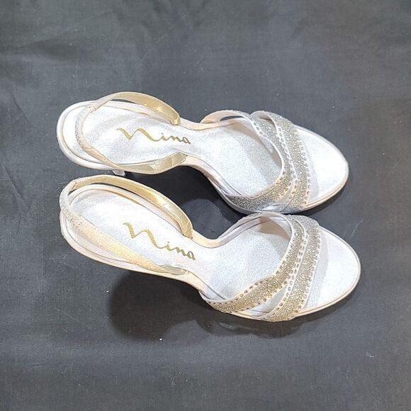 NINA GETAWAY SEQUIM EMBROIDERY LUSTER WOMEN'S HEELS SANDAL R3 - Picture 6 of 14